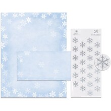 Great Papers® Holiday Stationery Kit Winter Flakes, 25/Count