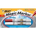 BIC® Magic Marker® Window Markers, Tank Style, Red and White, 2/Pack