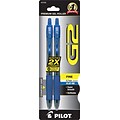 Pilot G2 Retractable Gel Pens, Fine Point, Blue Ink, 2/Pack (31032)