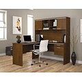 Bestar® Flare Collection; L-Shaped Workstation, Tuscany Brown