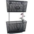 Quill Brand® Black Mesh Coordinating Desk Set; 2 Wall Hanging Files