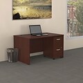 Bush Business Furniture Westfield 48W Desk with Pre-Assembled 2Dwr Mobile Pedestal, Cherry Mahogany