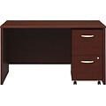 Bush Business Furniture Westfield 48W Desk with Pre-Assembled 2Dwr Mobile Pedestal, Cherry Mahogany, Installed