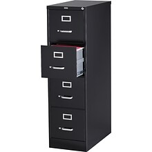 Quill Brand® 4-Drawer Vertical File Cabinet, Locking, Letter, Black, 25D (25164D)