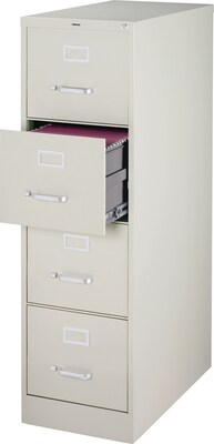 Quill Brand® 4-Drawer Vertical File Cabinet, Locking, Letter, Gray, 25"D (25163D)