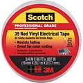 Scotch® Vinyl Electrical Coding Color Tape, Red, 7 mil