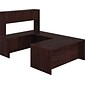 HON 10500 Series Bundle Solutions Right U-Station with Stack-On Storage, Mahogany, 72" x 108"