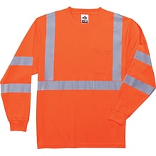 Ergodyne GloWear® 8391 High Visibility Long Sleeve T-Shirt, ANSI Class R3, Hi-Vis Orange, 2XL (21716