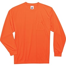 Ergodyne GloWear 8091 High Visibility Long Sleeve T-Shirt, Orange, Large (21594)