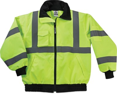 Ergodyne GloWear 8379 High Visibility Long Sleeve Jacket, ANSI Class R3, Lime, Small (24472)