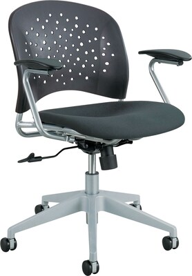 Rêve Series Task Chair, Round Plastic Back, Polyester Seat, Black Seat/Back
