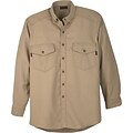 Workrite Flame Resistant 7 oz. UltraSoft Long Sleeve Utility Shirt, Khaki, Medium, Regular