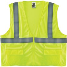 Ergodyne GloWear 8220Z High Visibility Sleeveless Safety Vest, ANSI Class R2, Lime, 2XL/3XL (21127)