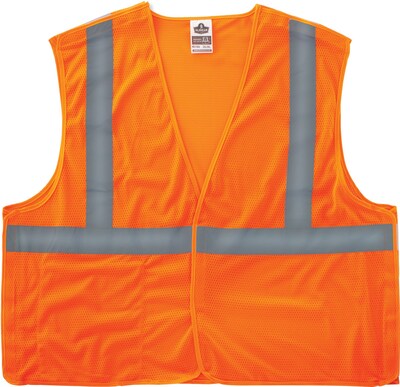 Ergodyne GloWear 8215BA High Visibility Sleeveless Safety Vest, ANSI Class R2, Orange, Large (21065)