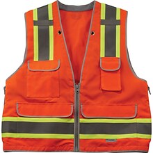 Ergodyne GloWear 8254Z High Visibility Sleeveless Safety Vest, ANSI Class R2, Orange, Large (21455)