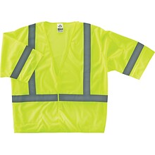 Ergodyne GloWear® 8310HL High Visibility Short Sleeve Safety Vest, ANSI Class R3, Lime, S/M (22023)