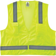 Ergodyne GloWear 8249Z High Visibility Sleeveless Safety Vest, ANSI Class R2, Lime, S/M (24023)