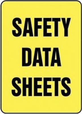 Accuform Signs® Safety Data Sheets Sign, 14 x 10, Plastic, Yellow