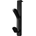 Lorell Over-the-panel Plastic Double Coat Hook, Black