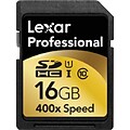 Lexar® Secure Digital Memory Cards; Professional, SDHC™, 400x, Class 10, UHS-I, 16GB