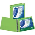 Samsill Clean Touch Antimicrobial 4 3-Ring View Binder, Lime Green (SAM17295)