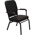Alera® Oversize Vinyl Stack Chair With Fixed Padded Arms, Black, 2-Pack