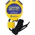 Big Digit Stopwatch; Waterproof, 1/100 Second, Alarm, Yellow