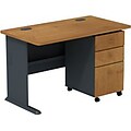 Bush Business Furniture Cubix Bundle 48W Desk with 3 Dwr Mobile Pedestal, Natural Cherry/Slate Gray, Installed (SMA001NCSUFA)
