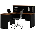 Bestar Corner Computer Desk, Black/Tuscany Brown (45850-18)