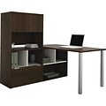 Contempo L-Shaped desk with storage unit in Tuxedo