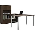 Contempo U-Shaped desk with storage unit in Tuxedo