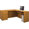 Bestar® Embassy Collection in Cappuccino Cherry; L-Shaped Workstation w/ 1 Pedestal & CPU