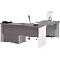 Bestar Connexion Collection 71"W L-Shaped Desk with Oversize Pedestal, Sandstone and Slate (93862-59)