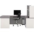 U-Shaped Desk with Pedestal and Hutch