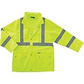 Ergodyne GloWear 8365 High Visibility Rain Jacket, ANSI Class R3, Lime, 2XL