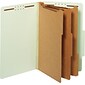 Heavy Duty Classification Folders, Legal, 3 Dividers, Embedded Fastener, Light Green, 10/Box