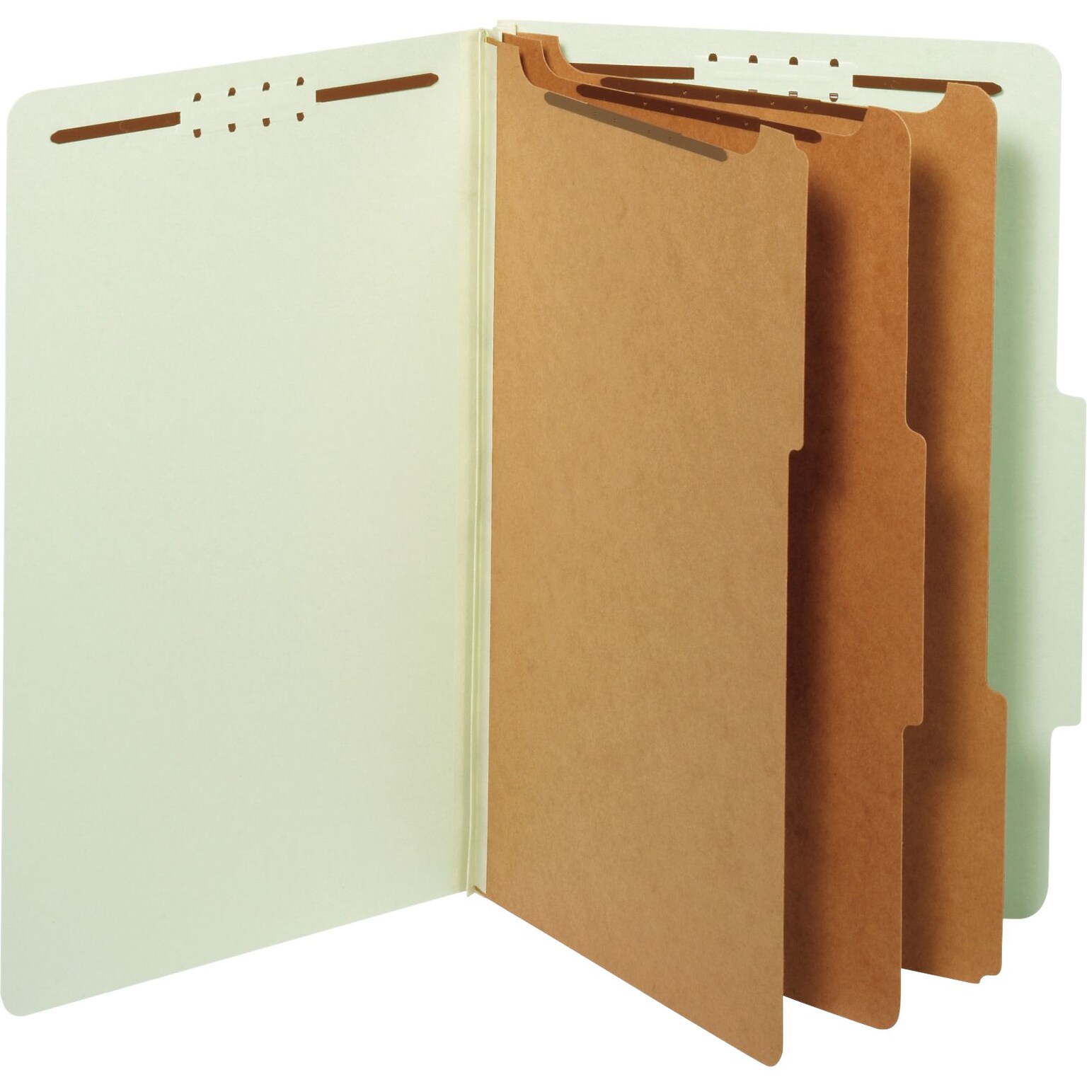 Globe-Weis Recycled Heavy Duty Classification Folder, 3-Dividers, Legal Size, Green, 10/Box (29091)