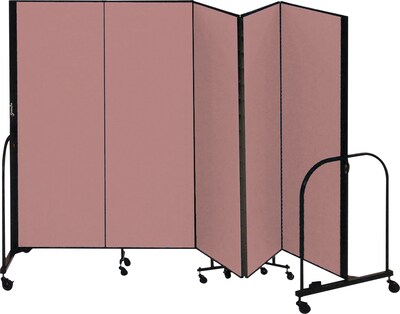 Screenflex® 5-Panel FREEstanding™ Portable Room Dividers; 6H, Mauve