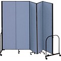 Screenflex® 5-Panel FREEstanding™ Portable Room Dividers; 74H, Blue