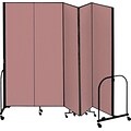 Screenflex® 5-Panel FREEstanding™ Portable Room Dividers; 8H, Mauve