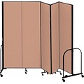 Screenflex® 5-Panel FREEstanding™ Portable Room Dividers; 8H, Oatmeal
