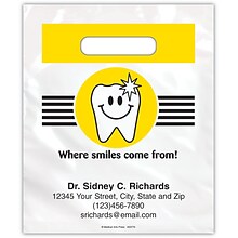 Medical Arts Press® Dental Personalized Small 2-Color Supply Bags; 7-1/2x9, Where Smiles Come From,