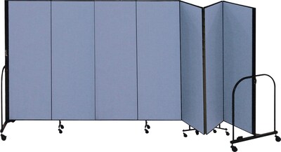 Screenflex® 7-Panel FREEstanding™ Portable Room Dividers, 6'H x 13'1"L, Blue