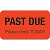 Past Due Collection Medical Labels, Past Due, Fluorescent Red, 7/8x1-1/2, 500 Labels
