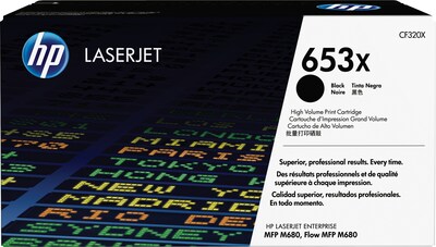HP 653X Black High Yield Toner Cartridge, Prints Up to 21,000 Pages (CF320X)