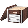 Quill Brand® Corrugated Heavy-Duty EZ Fold™ File Storage Boxes, Lift-Off Lid, Letter/Legal Size, Woodgrain, 12/Carton (32090)