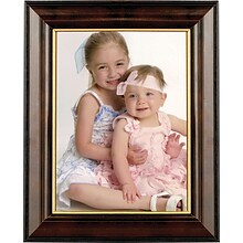 Walnut and Black Wood 8x10 Picture Frame - Gold Line