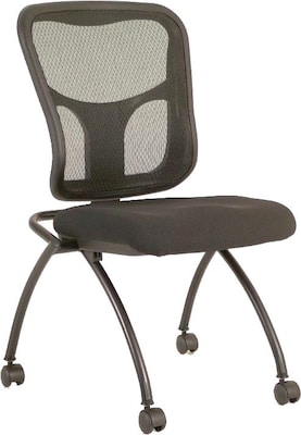 Raynor Eurotech Fabric Seat Flip Nesting Chair, Black, 2/Carton