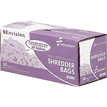 AbilityOne Envision Heavy-Duty Shredder Bags, 39 Gallon, Clear, 36 x 39, 50/Bx