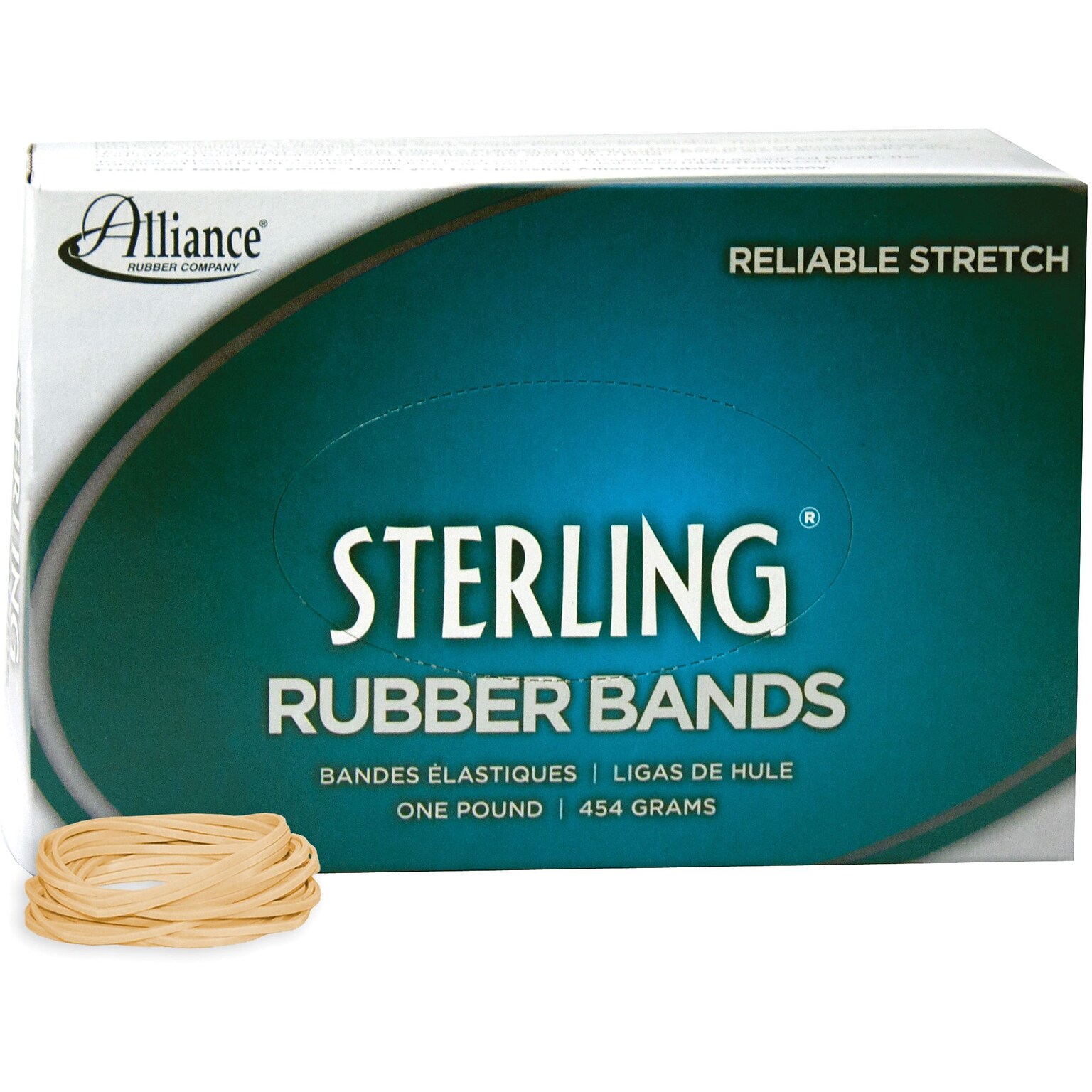 Rubber Band, Sterling , Meets Fed Spec, Soft Stretch, Easy Apply, Excellent Count, USA MADE, #14 (2 x 1/16), 1 lb Box